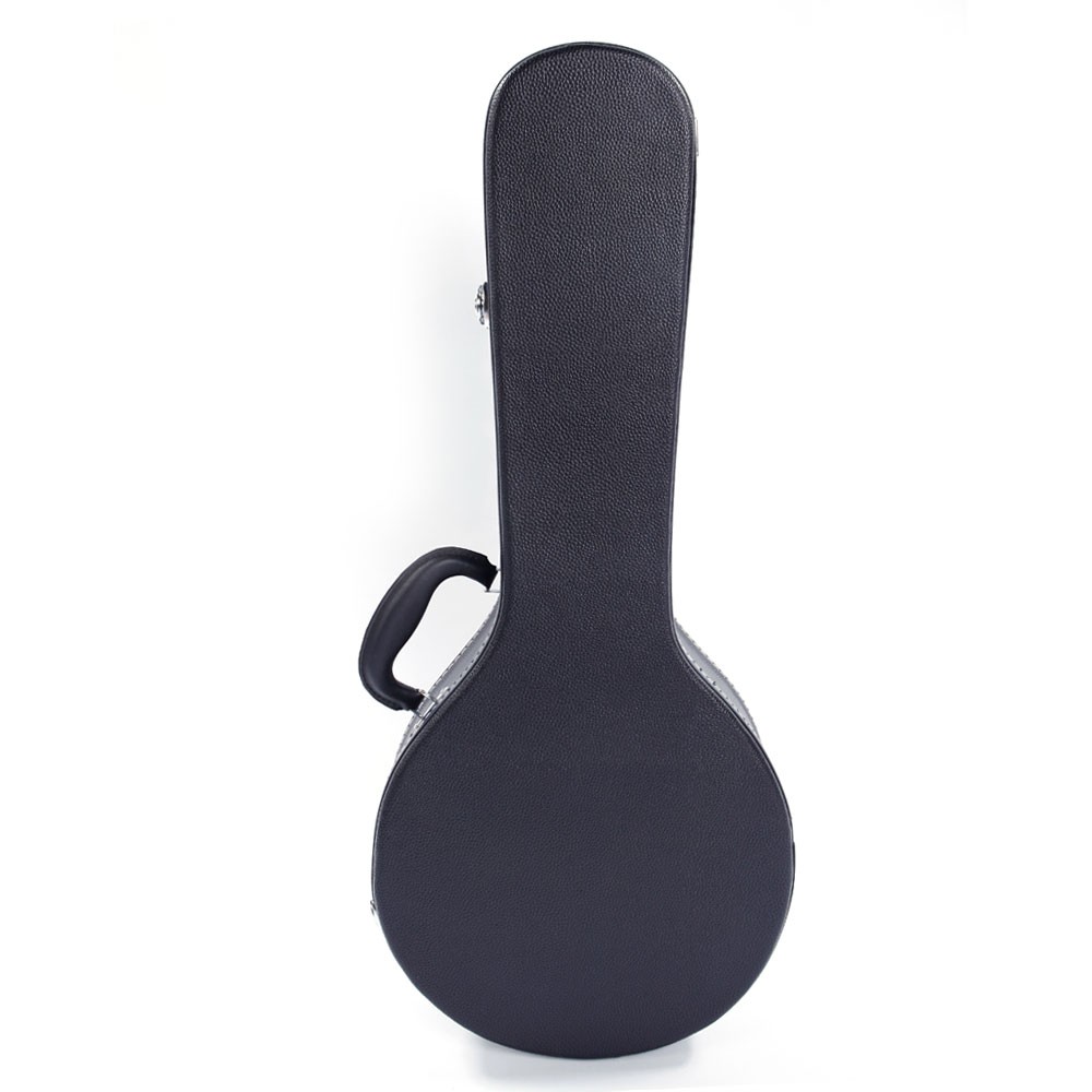 Hardshell A-Style Mandolin Case Black Microgroove Leather Plush Lined