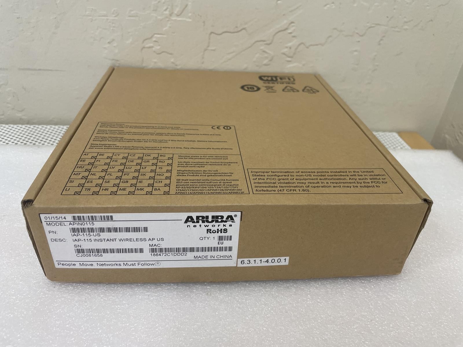 ARUBA NETWORKS APIN0115 IAP-115-US INSTANT WIRELESS AP US