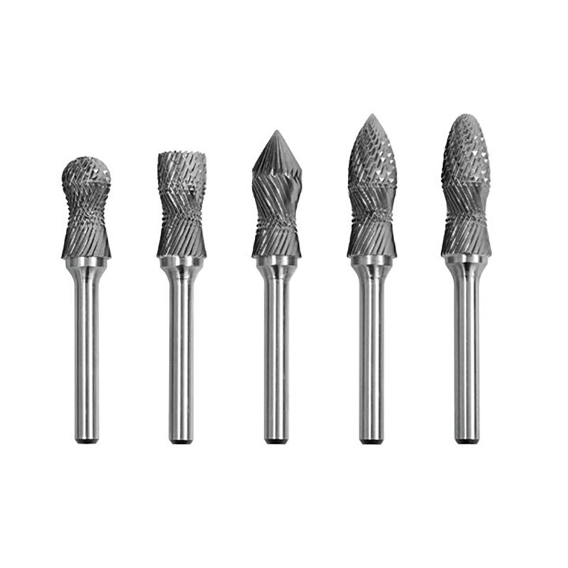 Eastwood 55789 5 Piece Carbide Burr Set Curved Body Tungsten Double Cut Flutes