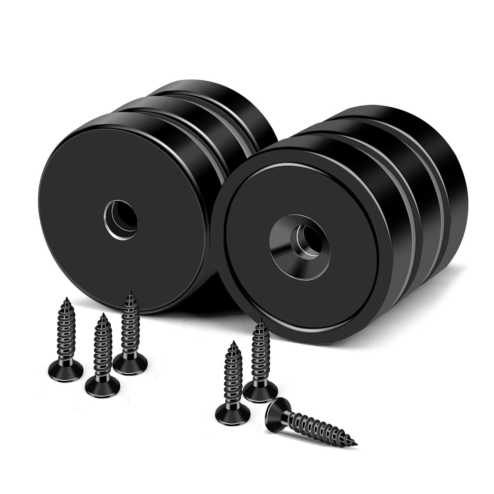 Magnets, 30lbs Black Strong Magnets Rare Earth with Countersunk Hole