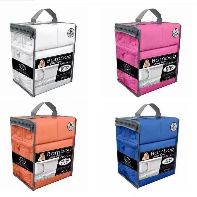 6 Piece Premium Bamboo Sheet Set, Deep Pockets, 50 Colors, 2200 Count, Soft