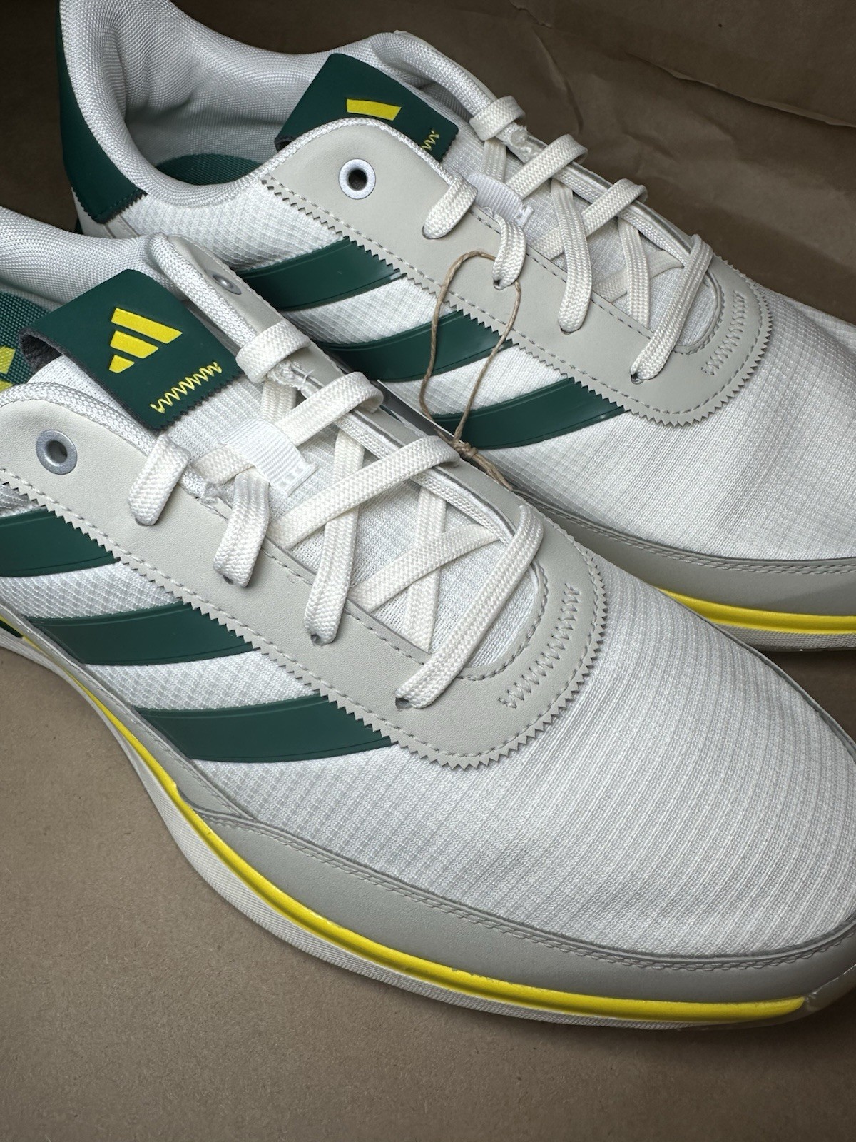 Adidas S2G 24 Men's Golf Shoes SZ 8 Spikeless - White / Green / Alumina New