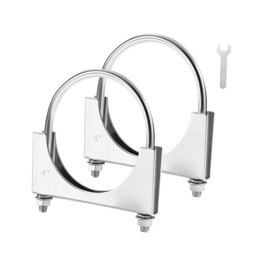 4" Heavy Duty U Bolt Exhaust Clamp, 4 Inch Stainless Steel U Muffler 4.0" 2