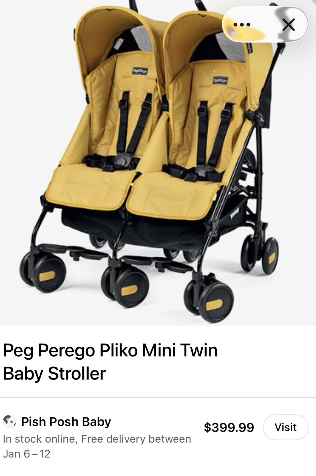 Peg Perego Mini Twin Double Seat Stroller