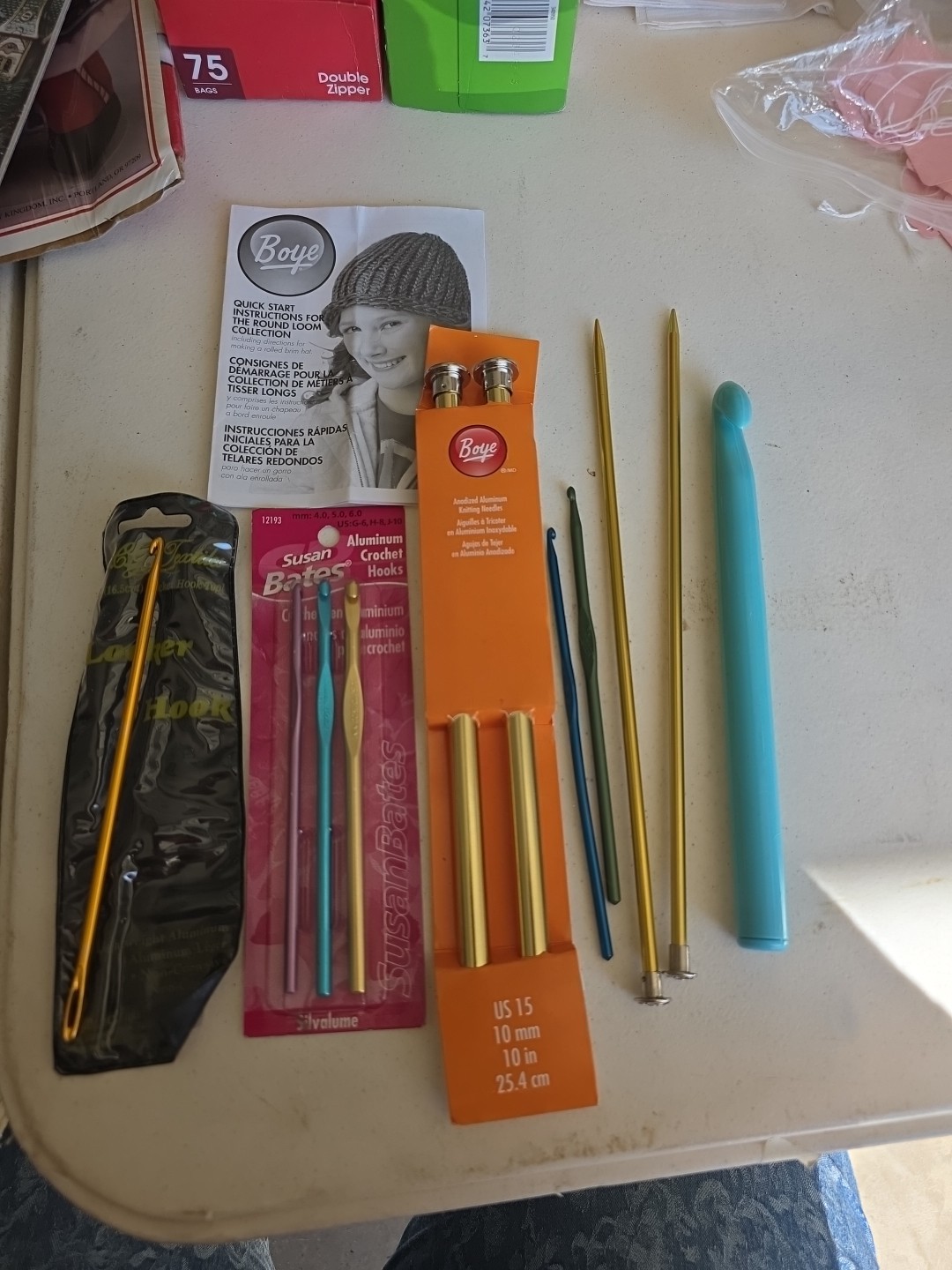 Vintage Boye, Susan Bates & More Lot of 10+ Steel Aluminum Plastic Crochet Hooks