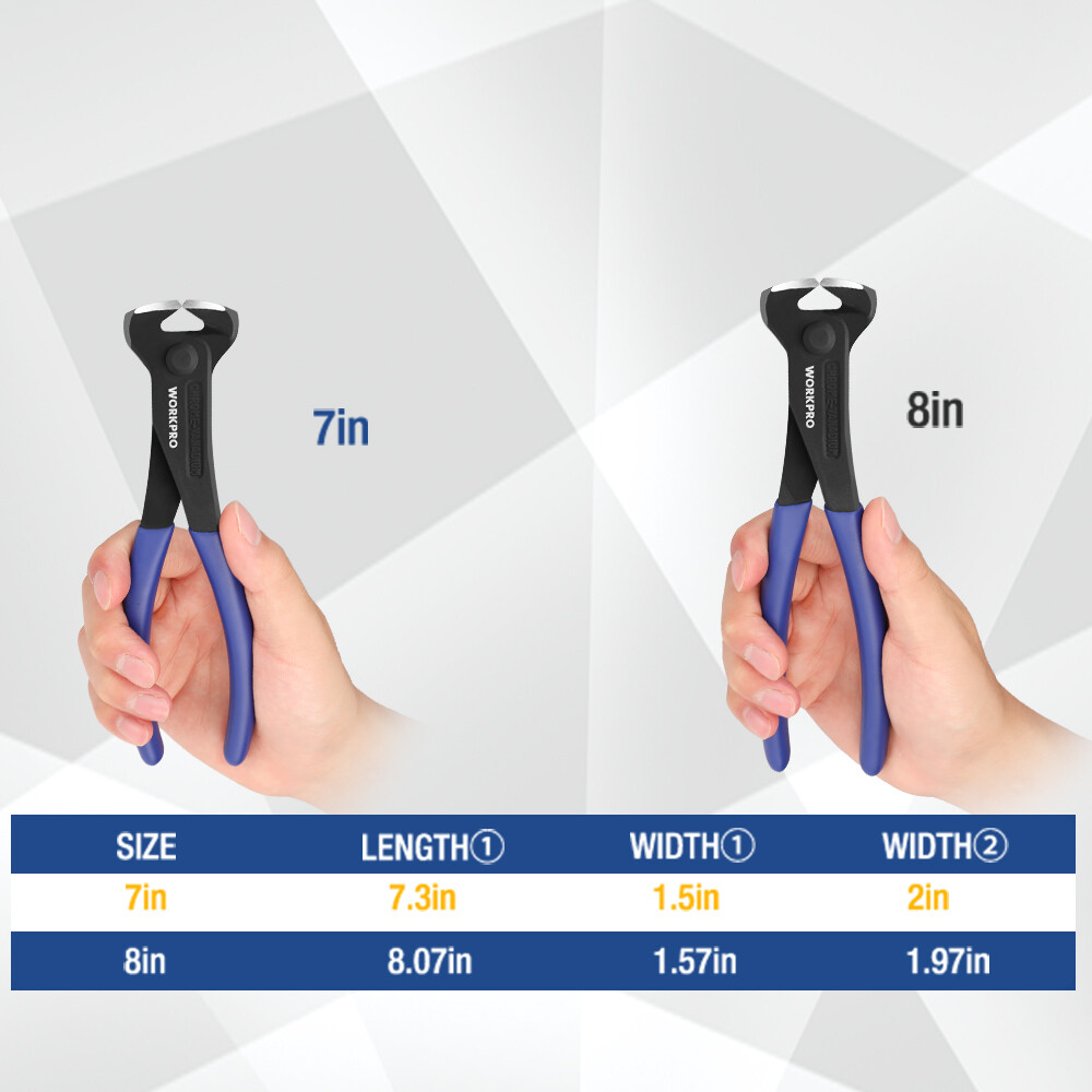 WORKPRO 7Inch Nail Puller End Cutting Pliers High Leverage End Cutting Nipper US
