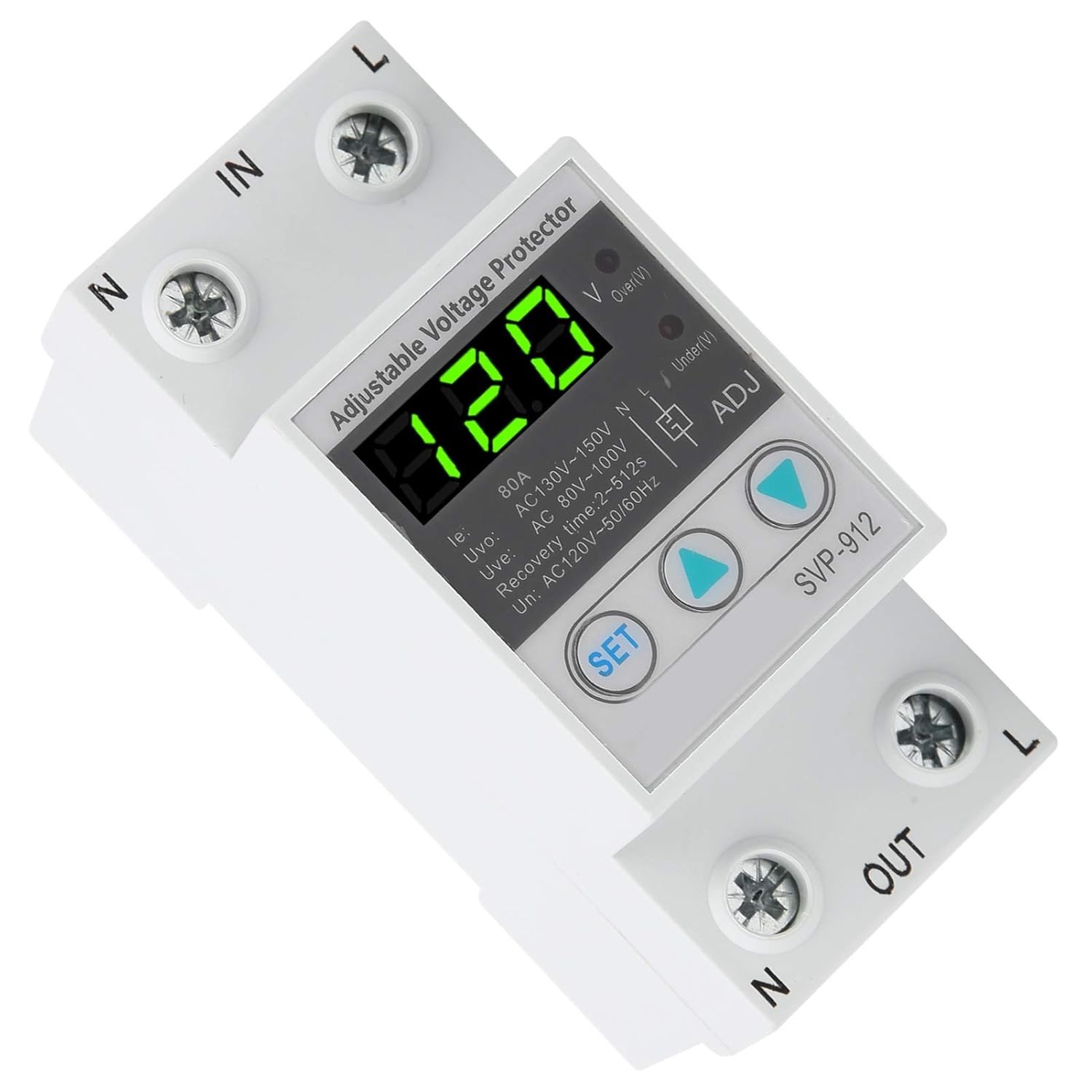 Automatic Reset Voltage Stabilizer - 120V AC Protector with Adjustable Settings