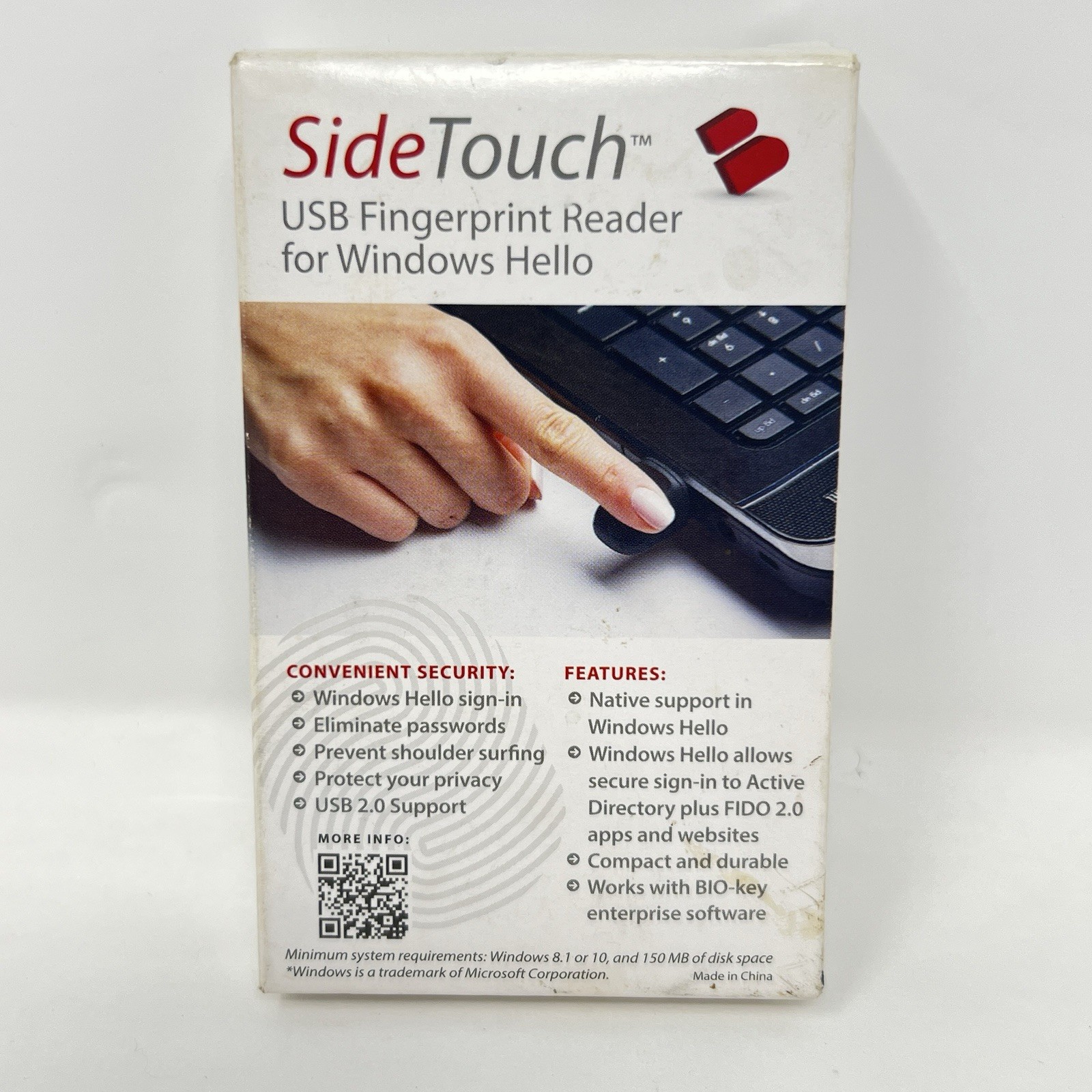 Bio-Key Sidetouch Compact Fingerprint Tested Qualified by Microsoft for Win 10