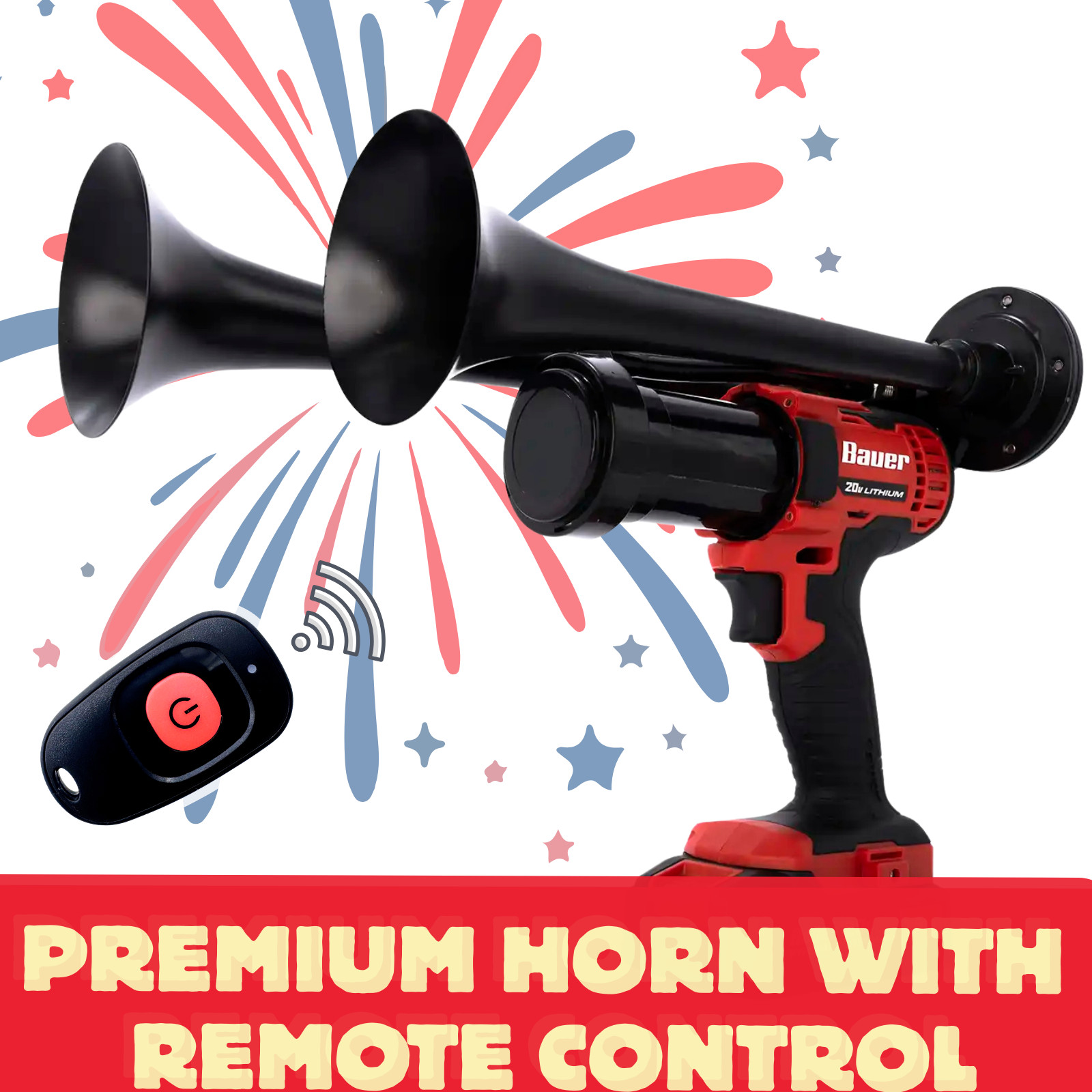 Honkup Bauer Drill Train Horn | Compact Wireless Remote | USA Assembled