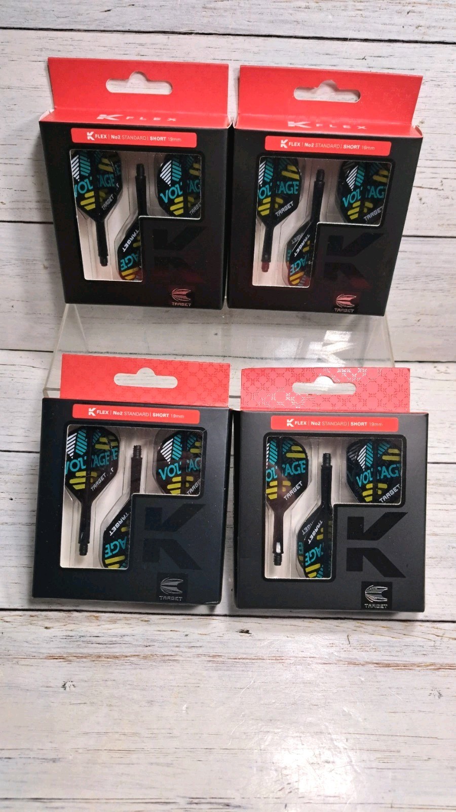 Target Darts Rob Cross K Flex Flights and Shaft System, No.2 Short, 19mm 4 Packs