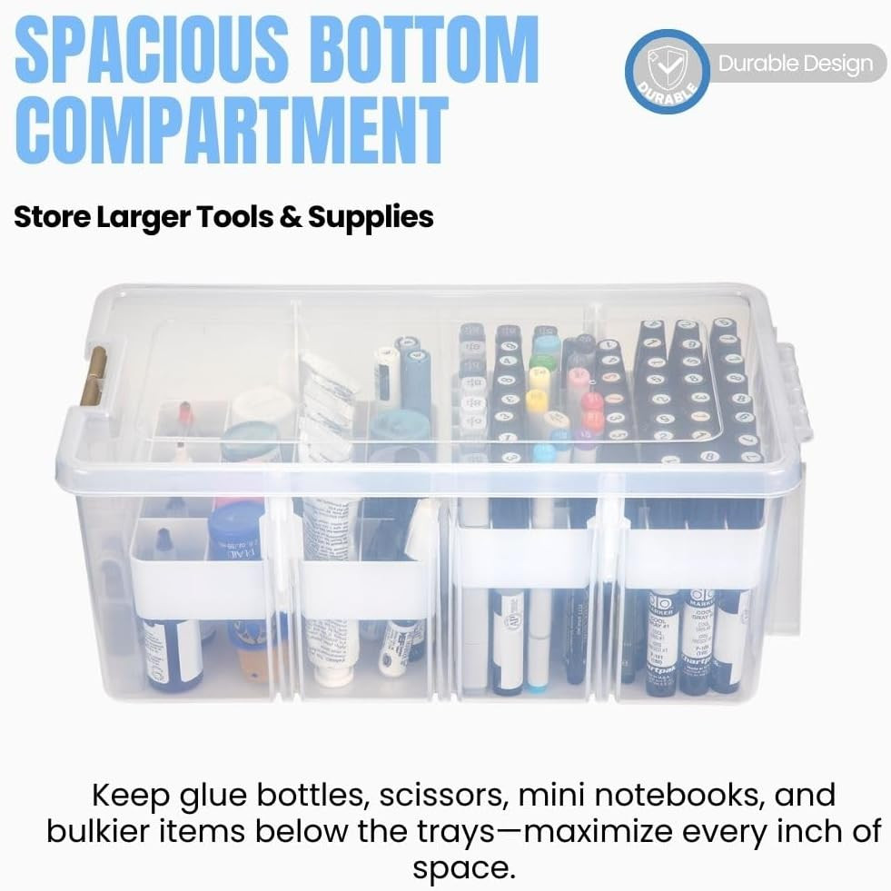 Artbin Essentials 12 X 12 One-Compartment Craft Box, Clear | Includes Accessory