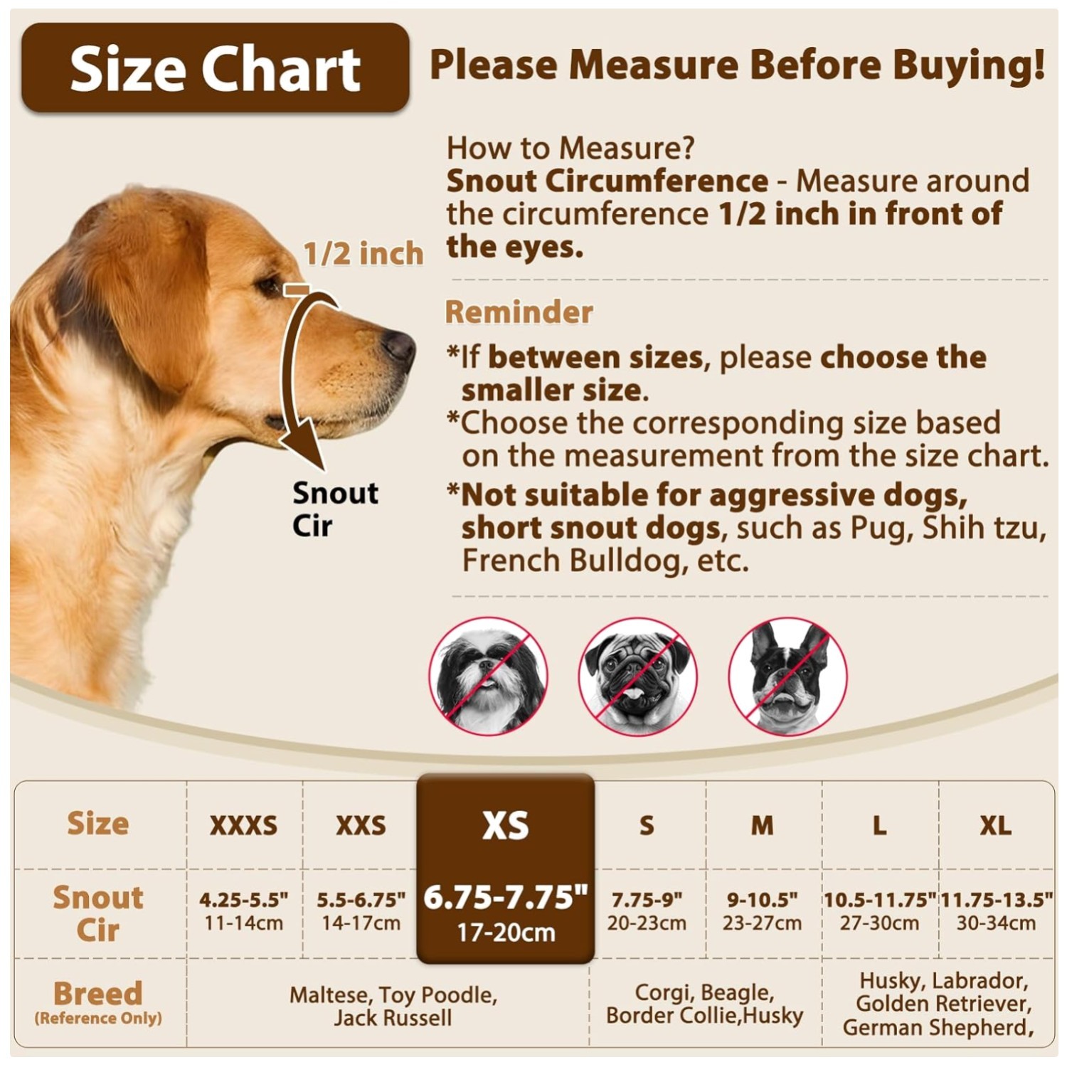 Adjustable Dog Muzzle for Small Dogs, Breathable