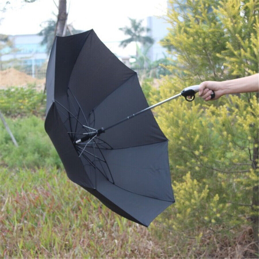 Classical Gun Handle Automatic Umbrella Black Two Fold Sun Rain Umbrella Gear