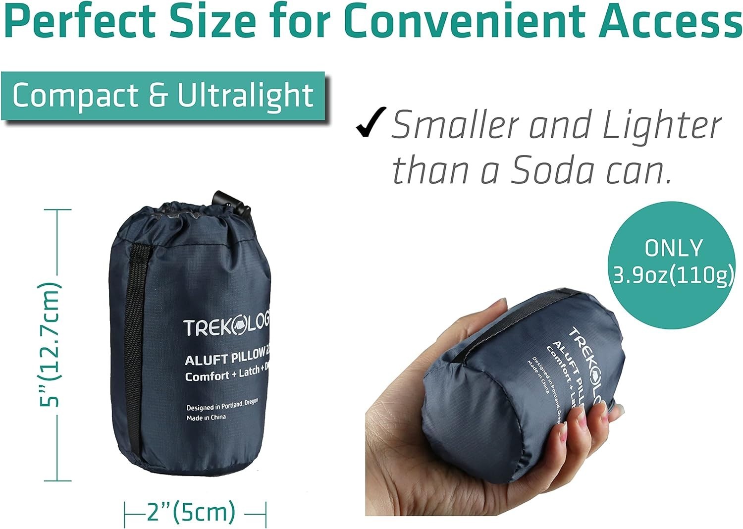 Compact ALUFT 2.0 Inflatable Pillow - Perfect for Camping and Backpacking
