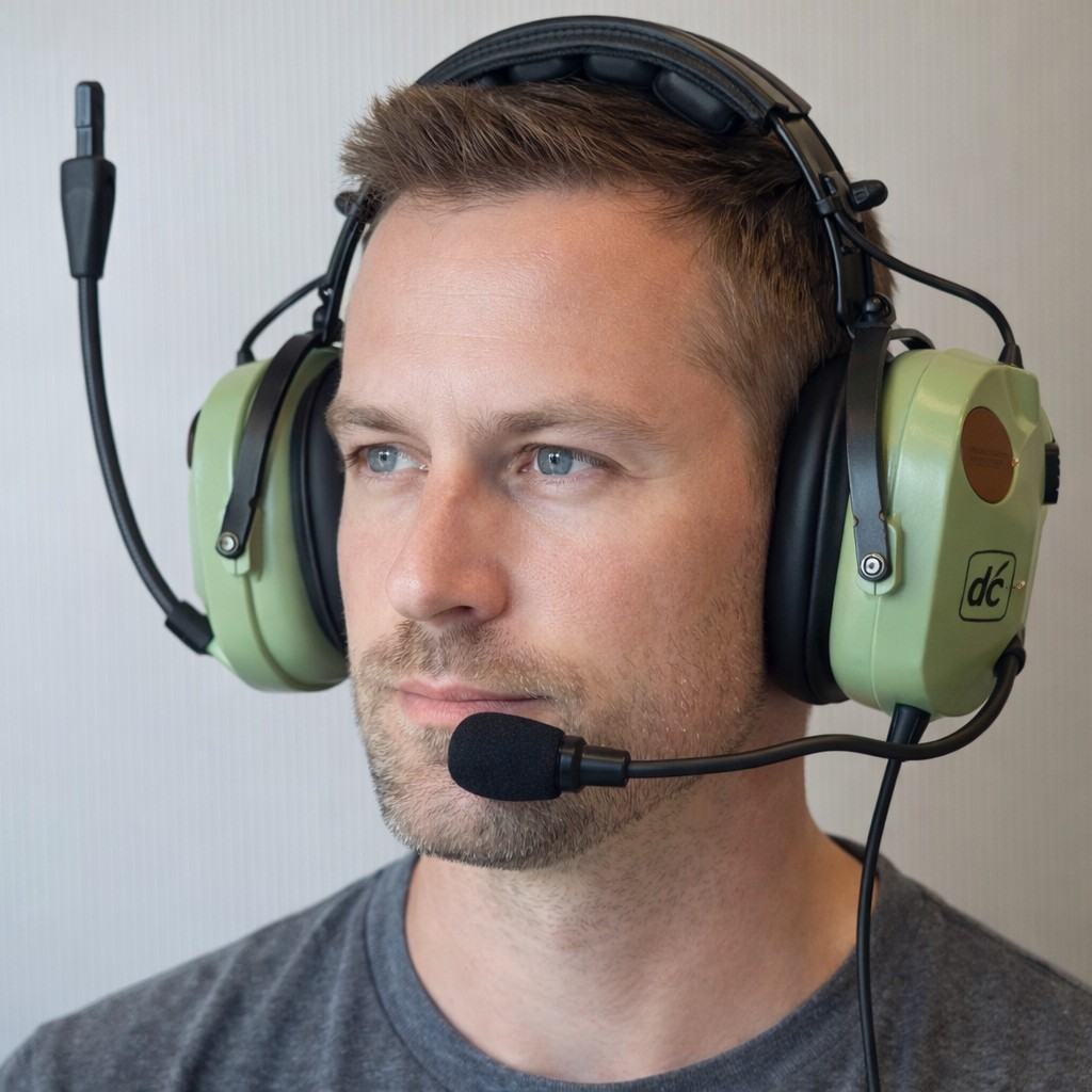 David Clark H10-80 Aviation Headset Passive P/N 12507G-26 w/ Case Tested