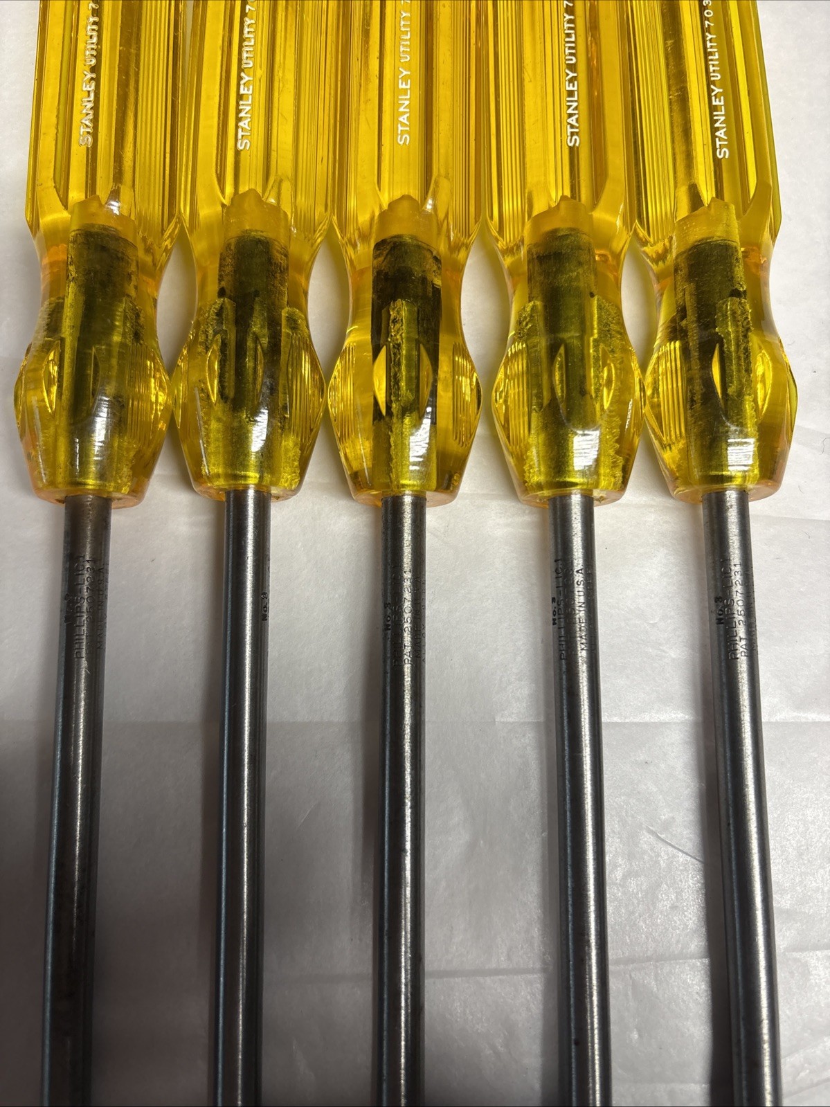 Vintage Stanley Utility 703-3 Phillips Head #3 Tip Screwdriver USA Lot Of 5 NOS