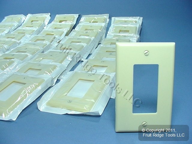 Leviton 80601-I Ivory 1-Gang Decora GFCI Plastic Midway Wallplate Covers 45pcs