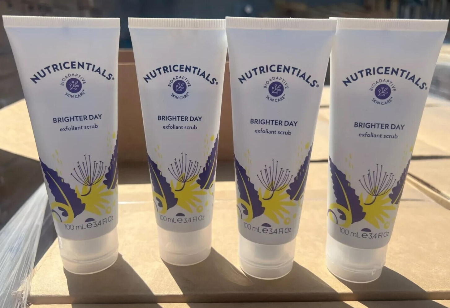 4 PACK Nu Skin Nuskin Nutricentials Brighter Day Exfoliant Scrub 3.4oz 100ml