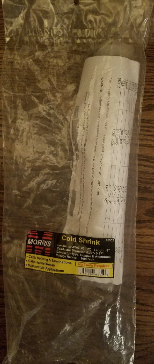 68302, Cold Shrink #2-1/0 8"