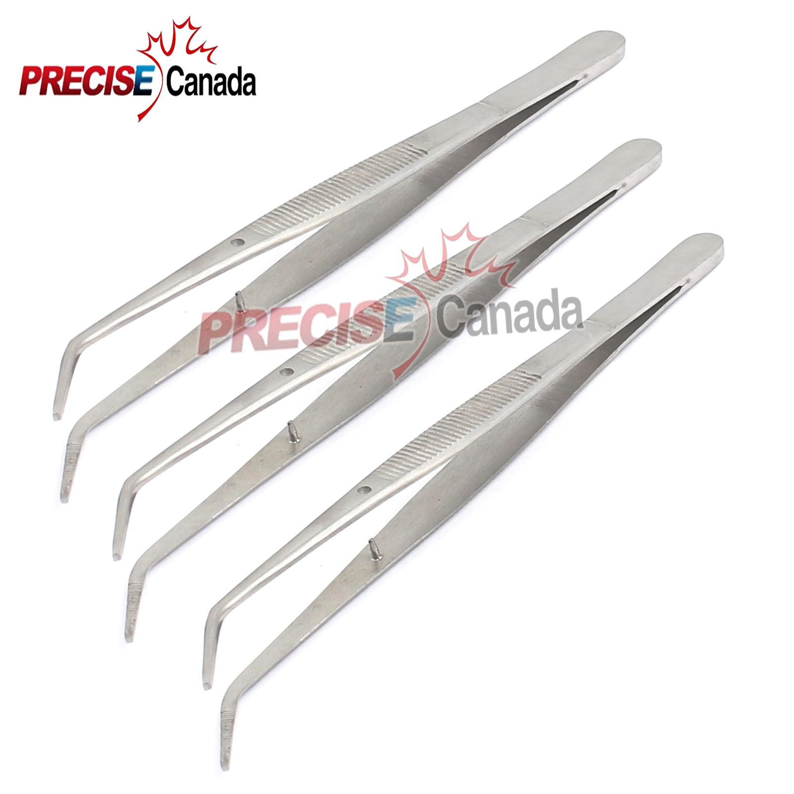 3 Pcs College Cotton Tweezers Pliers Curved 6.25" Dental Surgical Instruments