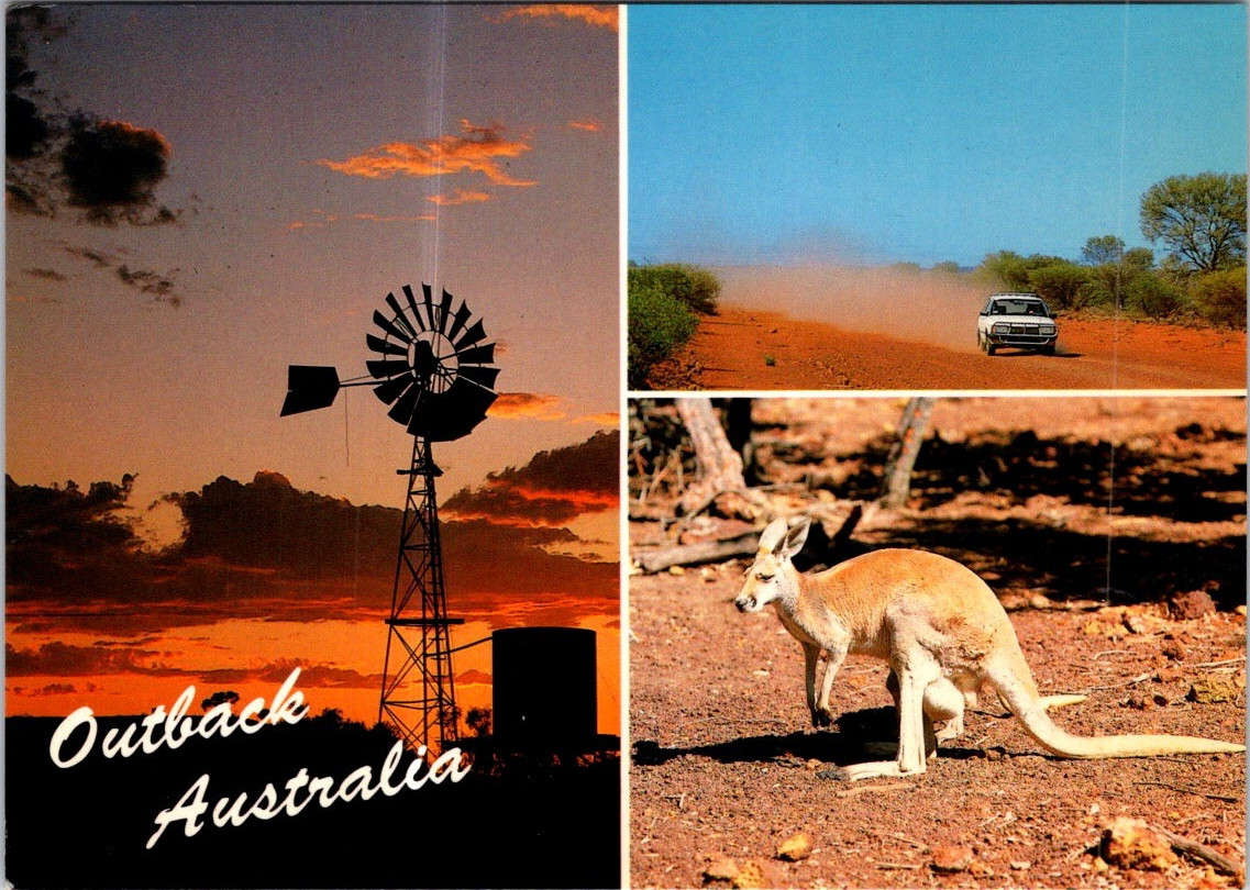 (1183) 3-7-2025 - Australia - Outback Autralia (with kangaroo & windmill)