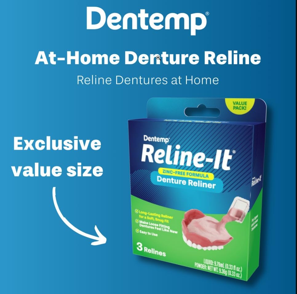 Dentemp Denture Reline Kit Value Pack - Advanced Formula It Clear