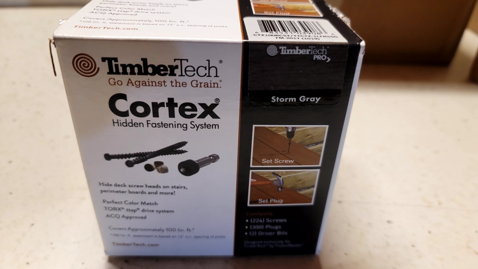 Cortex 2-1/2" Fastening System for TimberTech Decking Storm Gray 100 Linear ft.
