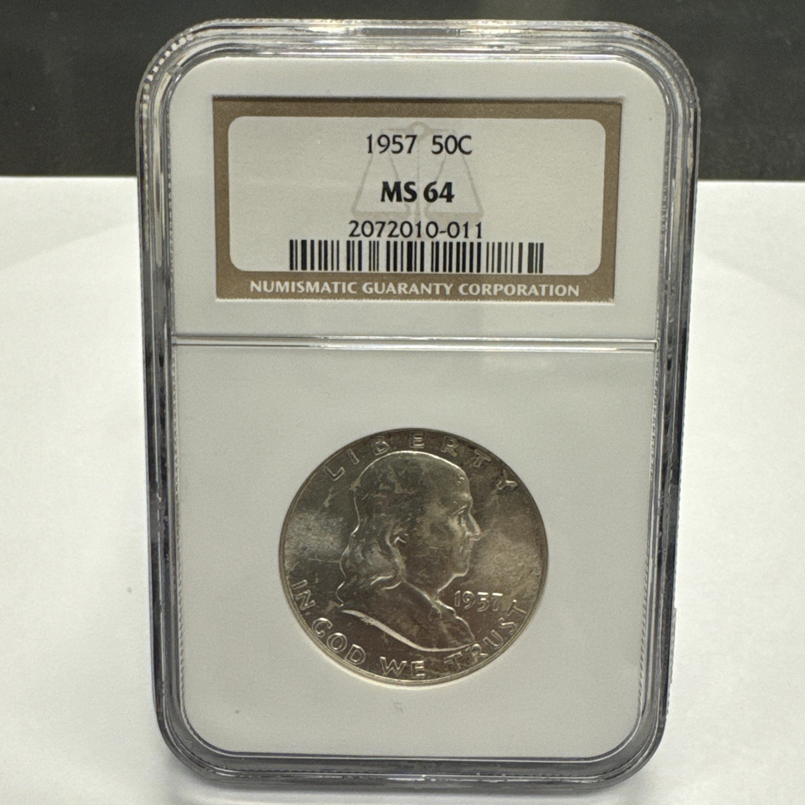 1957 Franklin Silver Half Dollar NGC MS64 BU Uncirculated.