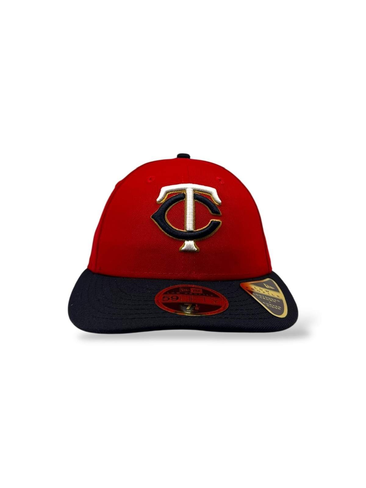 New Era 59Fifty Red Low Profile Minnesota Twins Black Under Visor- NWT - 7 1/8