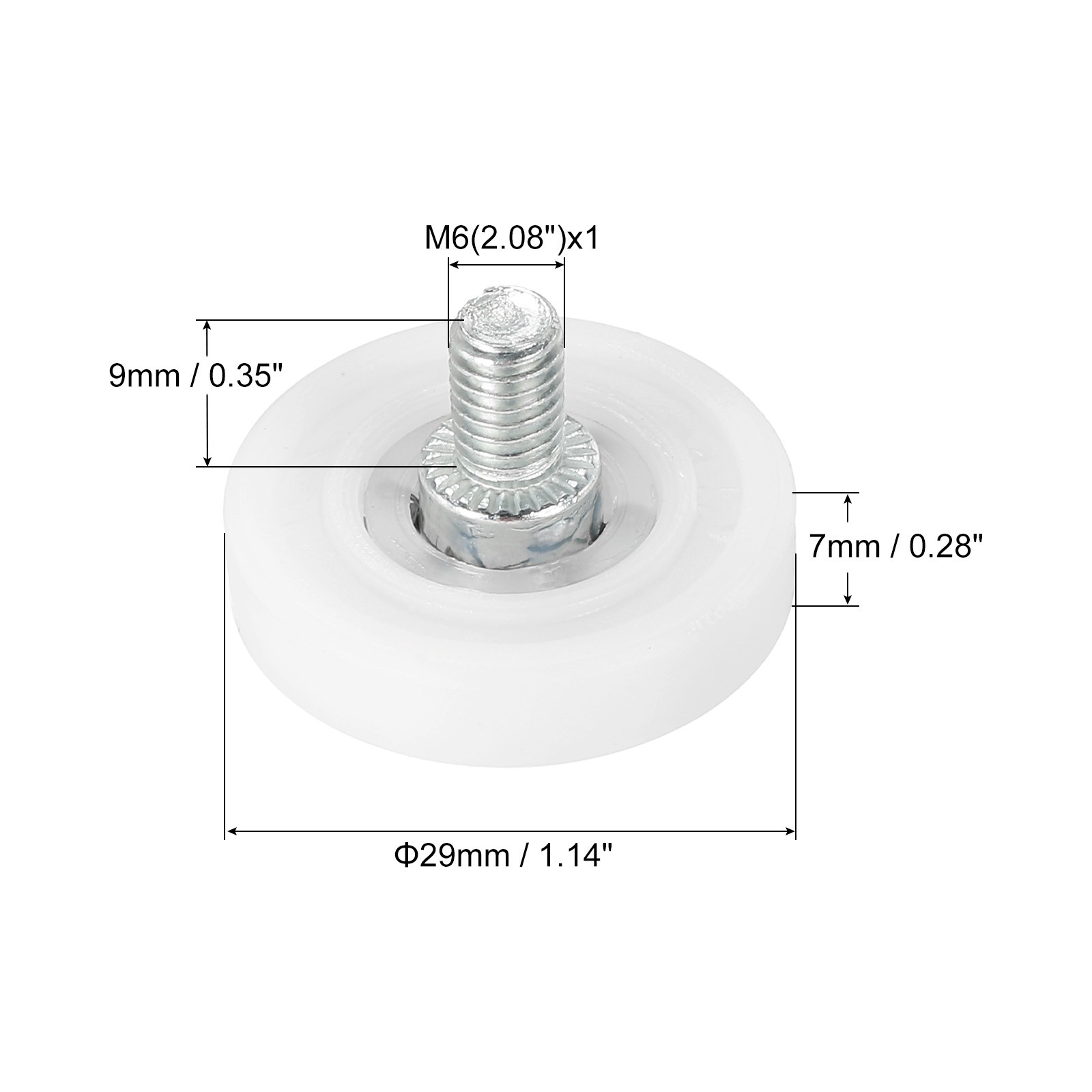 12 Pack 29mm Drawer Rollers Plastic Drawer Pulley Bearing Small Pulley