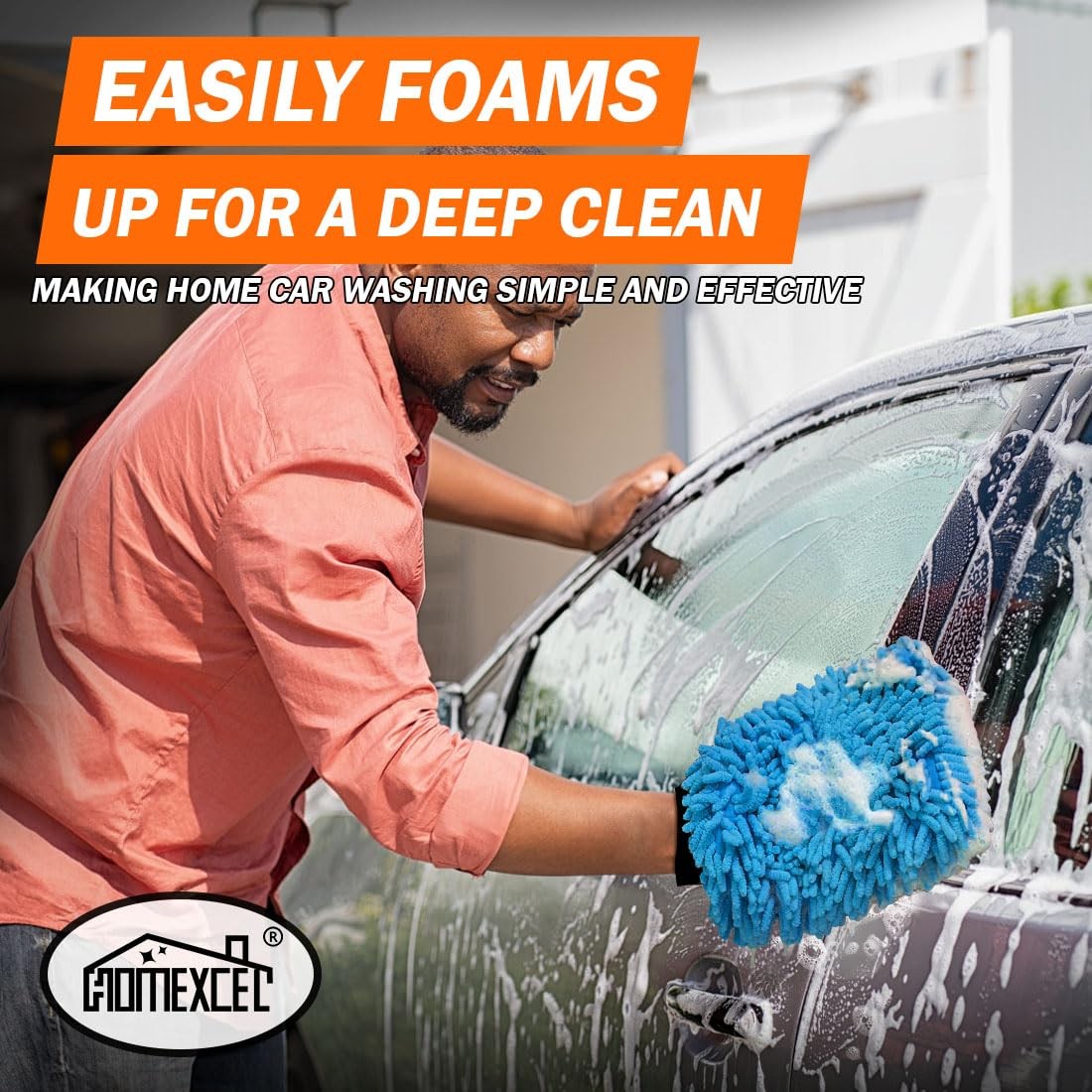 2Pack Chenille Microfiber Car Wash Mitt Double Sided for Car Washing Detailing