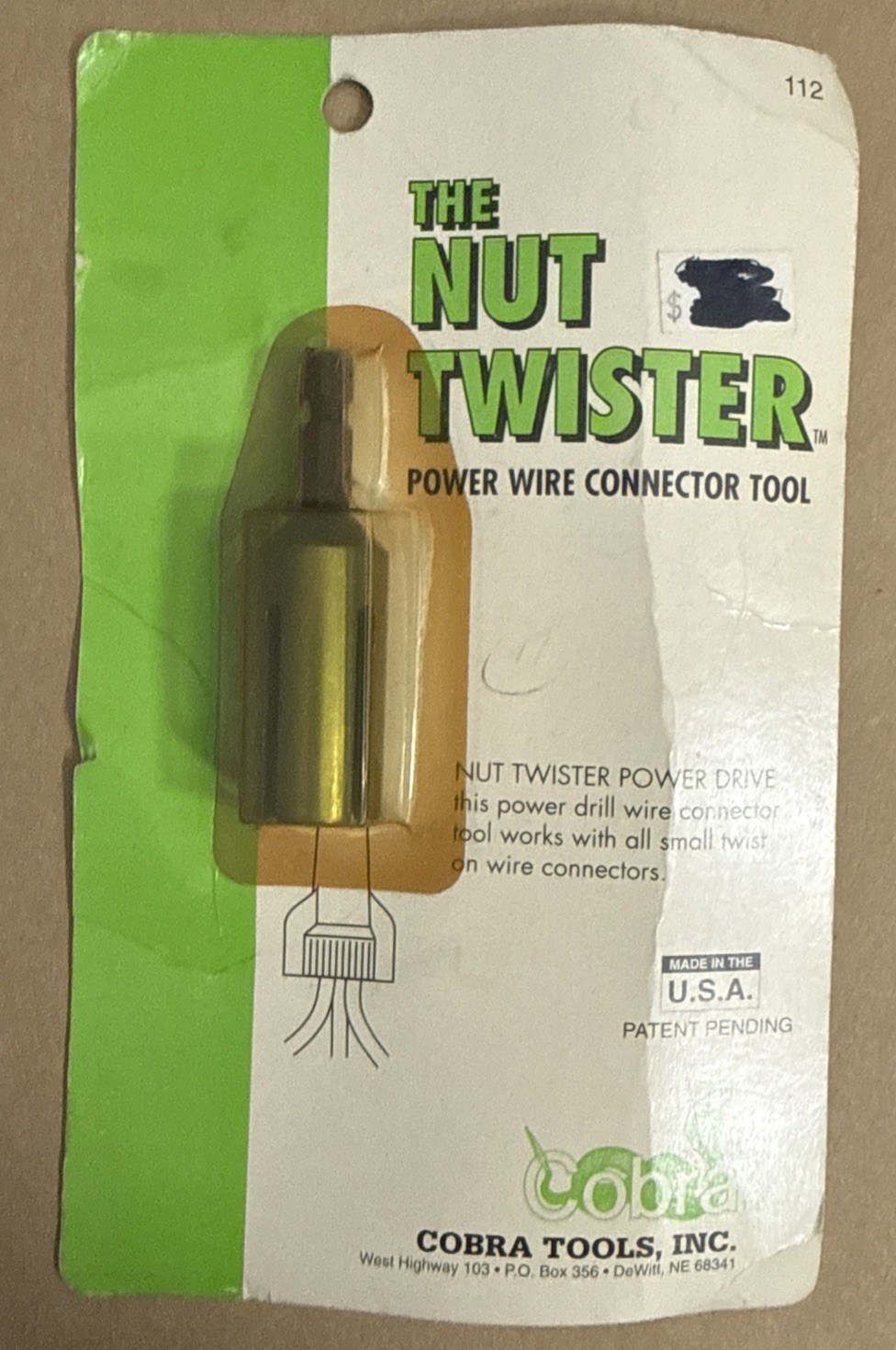 NOS VINTAGE 1993 COBRA TOOLS THE NUT TWISTER WIRE CONNECTOR HAND TOOL 112 USA