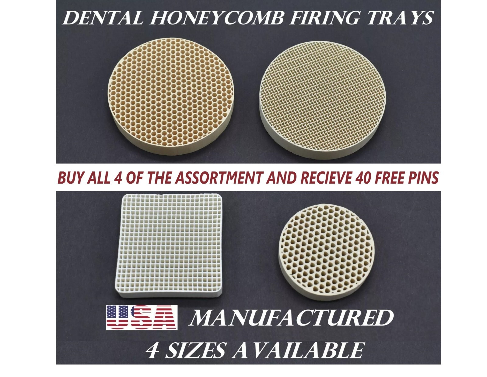 Assorted Dental Honeycomb Porcelain Furnace Firing Trays - Pick a Size! Shipped!