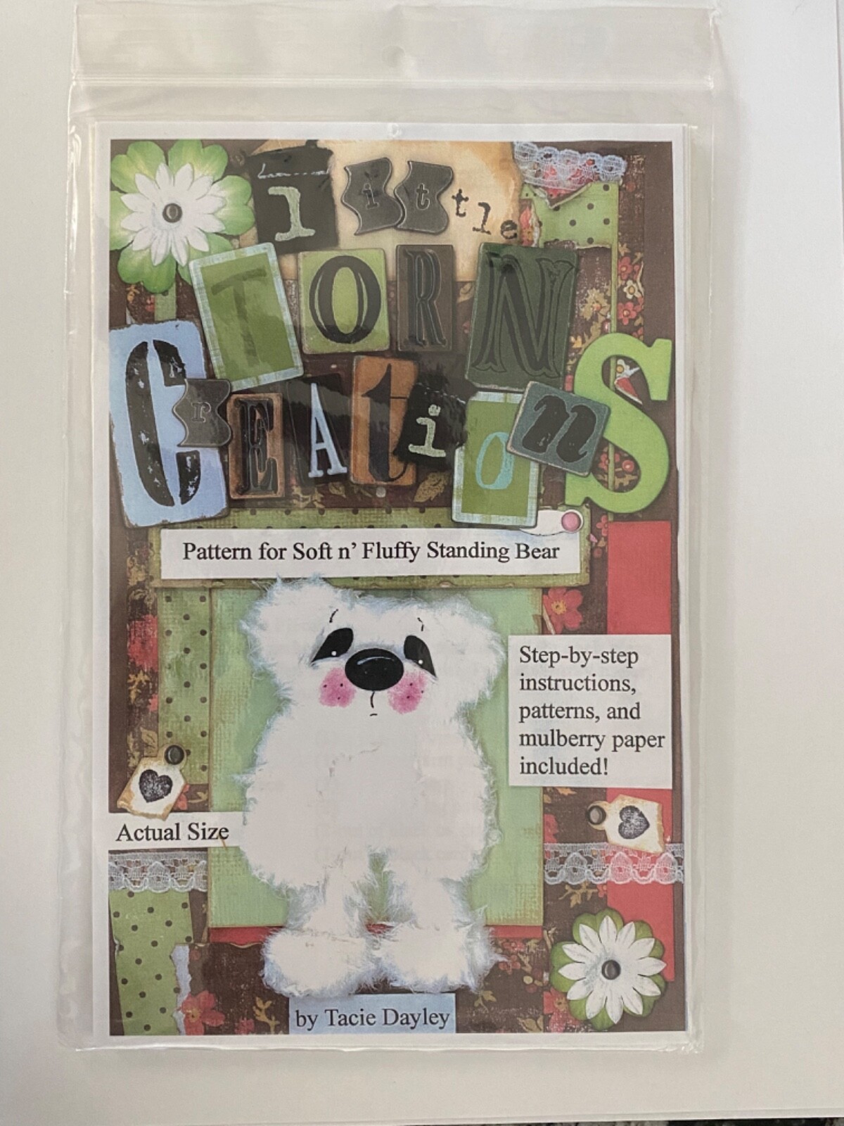 Little Torn Creations Paper Crafts Patterns - Bear Bunny Monkey Tiger Kitty Chic