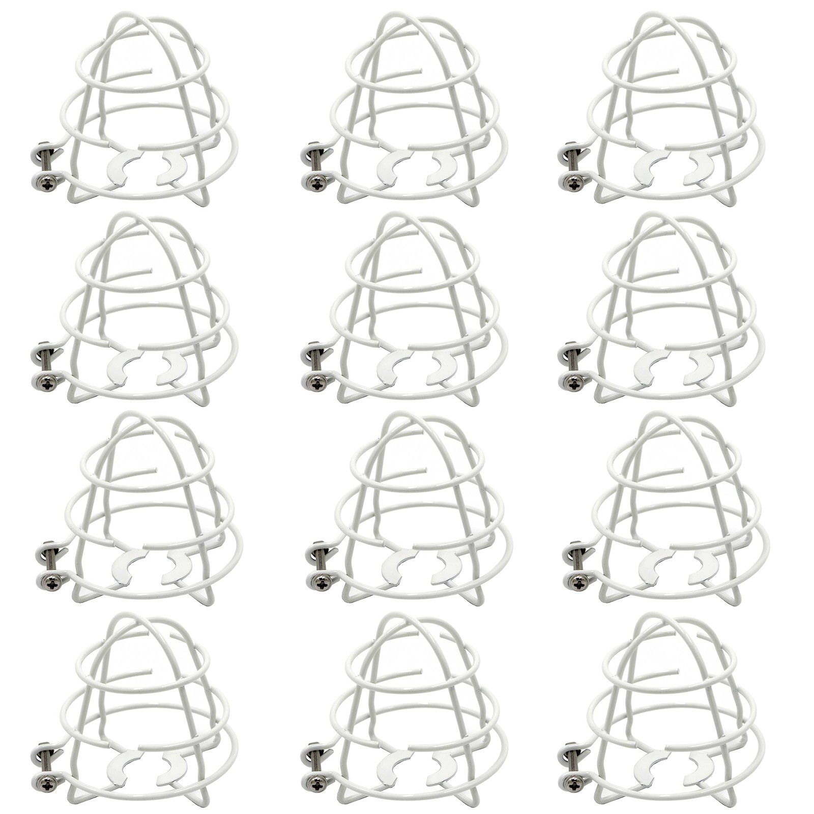 1/2" Fire Sprinkler Head Cage Guard (12 Pack, White, Steel, Wall Mount)