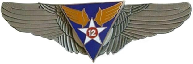 SOUVENIR WW2 U.S. 12TH AIR FORCE PILOT WING BADGE PIN COMMEMORATIVE INSIGNIA