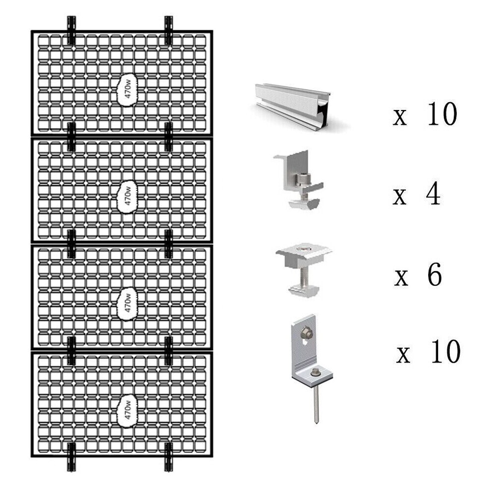 Accessories-Set Solar Rail Alu Mounting Rail Solar Panel PV Profile Solar System