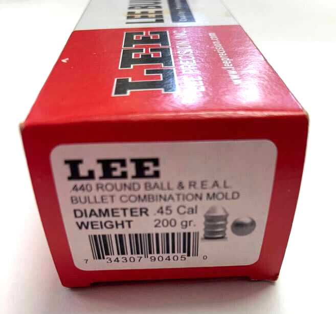 Lee 90405 2 Cavity Combo Mold for 45 Cal, 200 Gr REAL, 440 Dia, Round Ball
