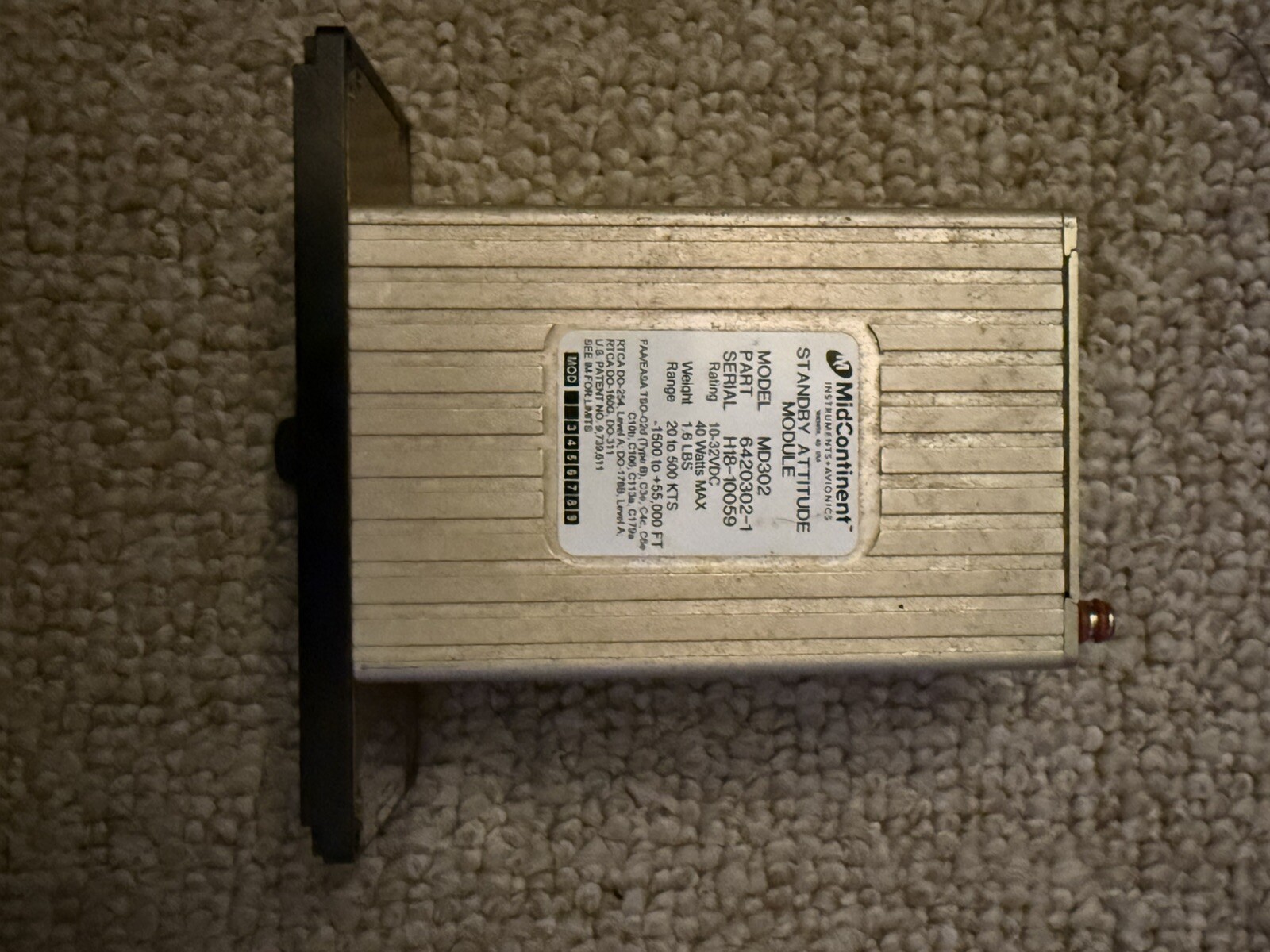 Mid-Continent MD302 Standby Attitude Module Version Soft 1.1.3