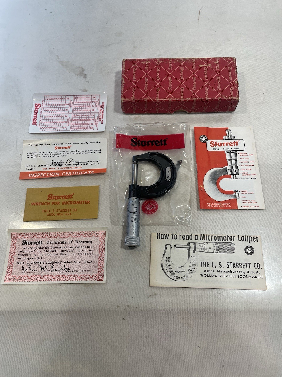 Vintage Starter 211P-1 Rounded Anvil Micrometer