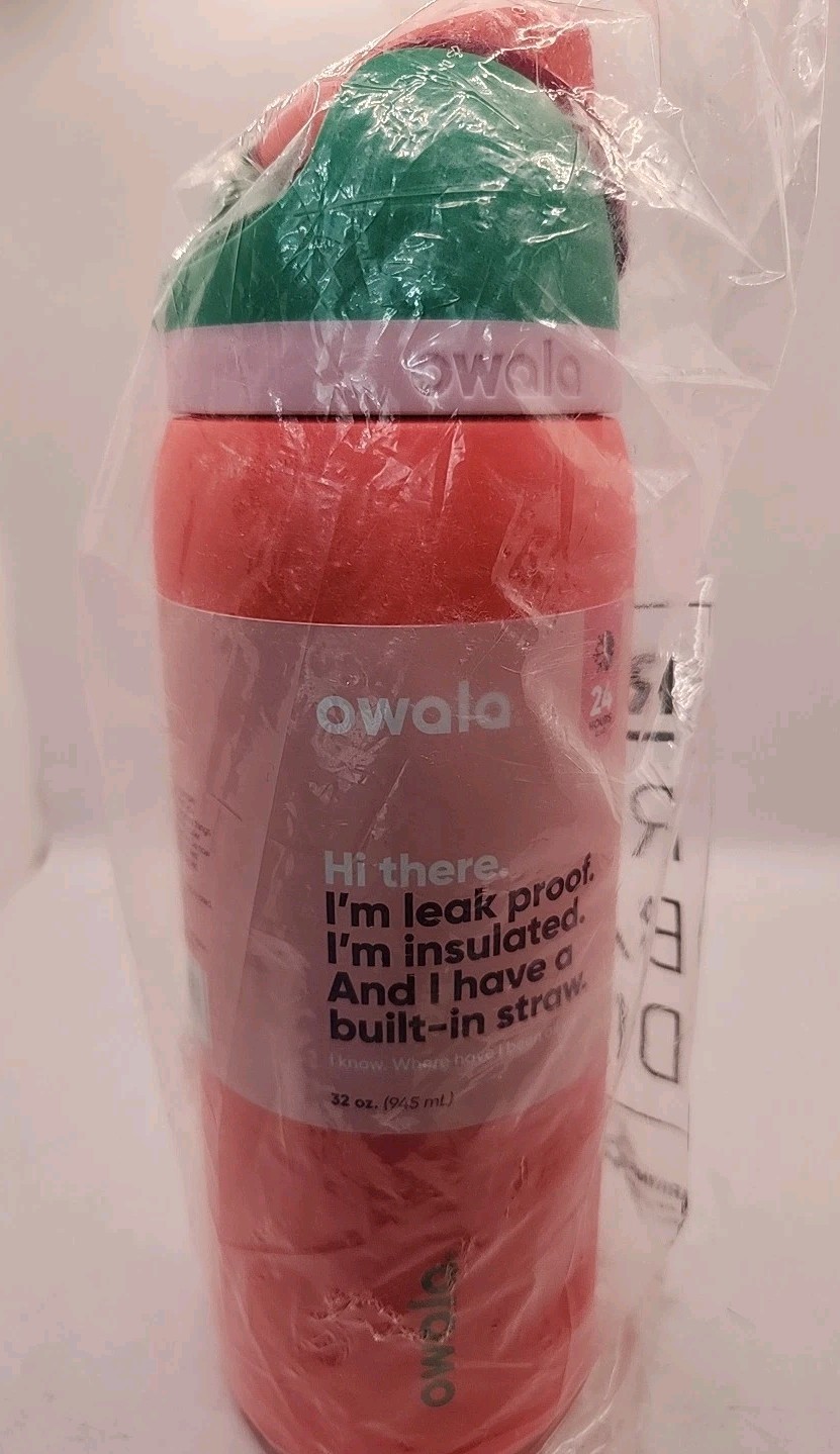 NEW Owala Insulated Stainlee Steel Water Bottle w/Straw 32oz Sports Travel....