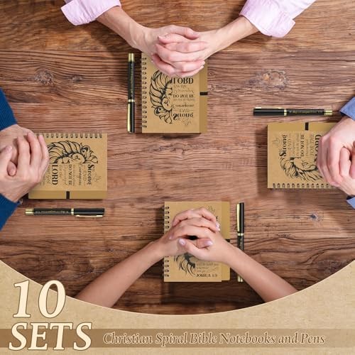 10 Sets Christian Gifts Bulk for Men Include Christian Notebook with