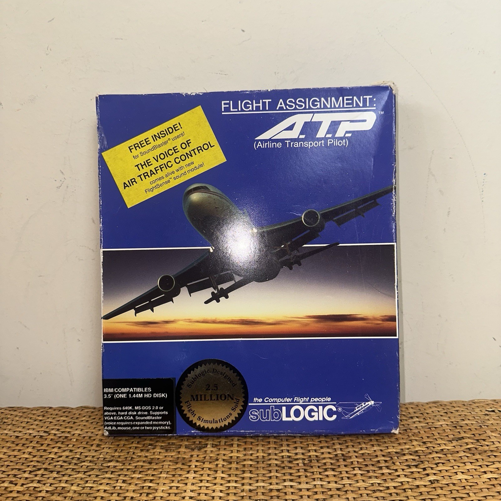 Flight Assignment A.T.P. Airline Transport Pilot PC SubLOGIC 5.25” Floppy Disk