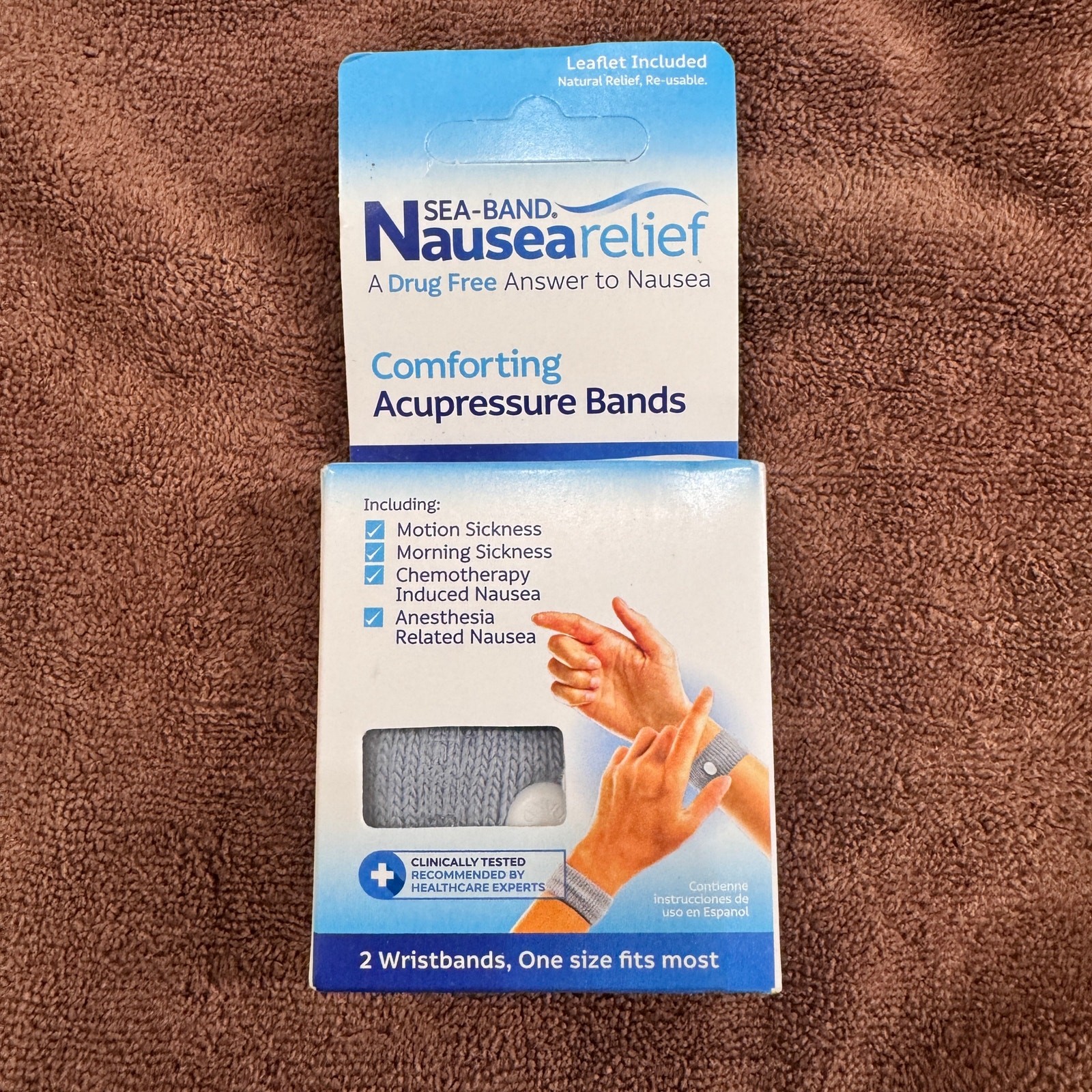 Sea-Band Acupressure Wrist Bands. Nausea Relief 2 in Box New in Box