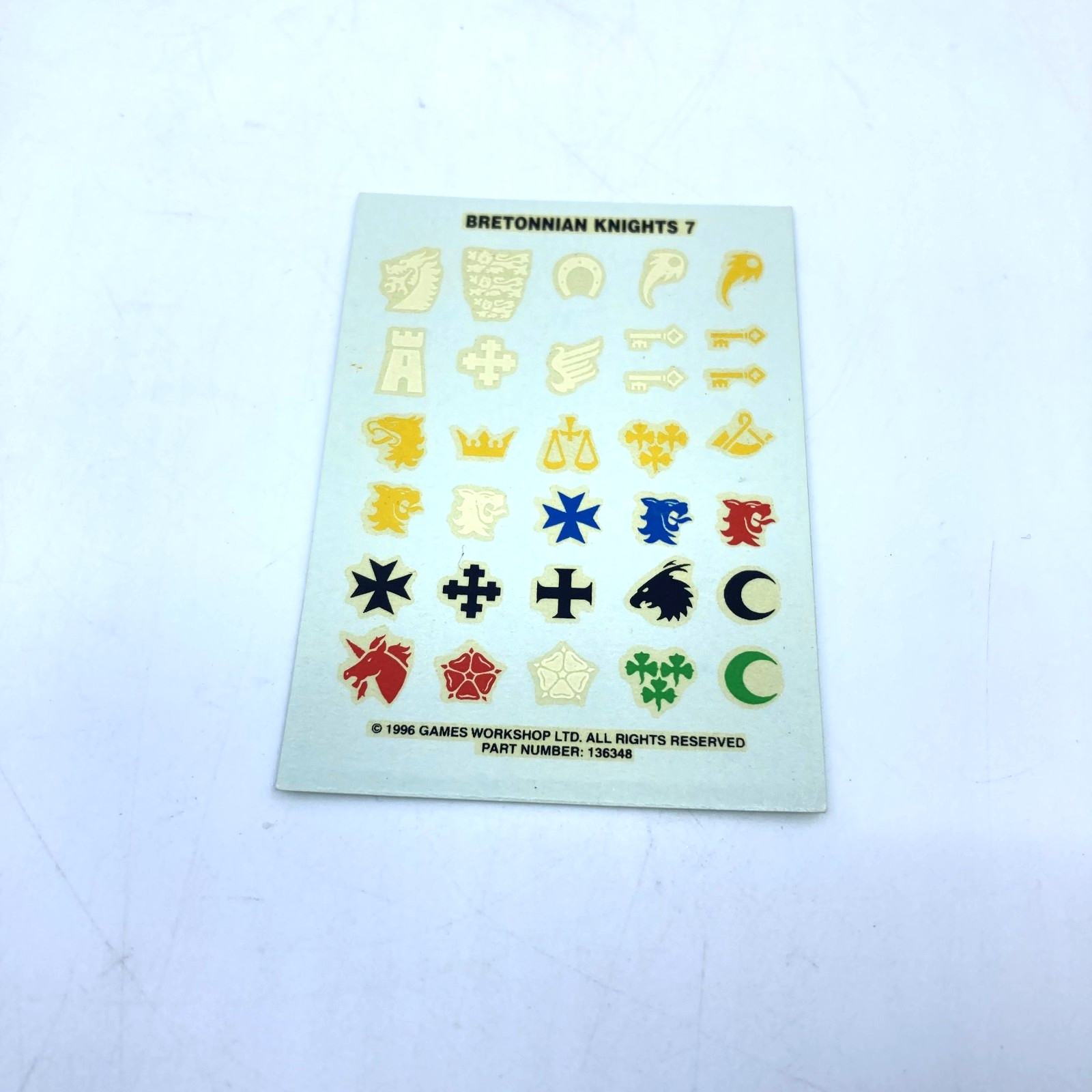 Bretonnian Knights Transfers - 1996 - Transfers - Warhammer Fantasy T383
