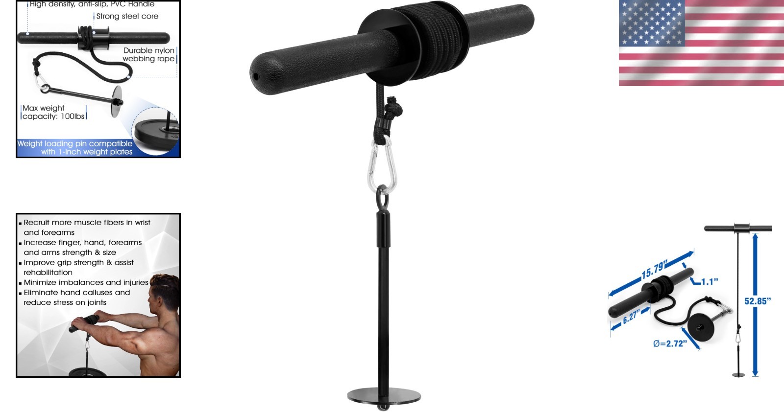 Grip Strength Builder, Wrist Roller