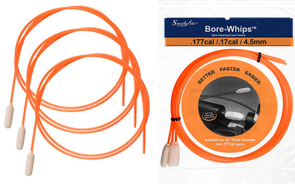.17cal/.177cal/4.5mm Air Rifle Gun Cleaning Bore-whips™ by Swab-its®- Pull