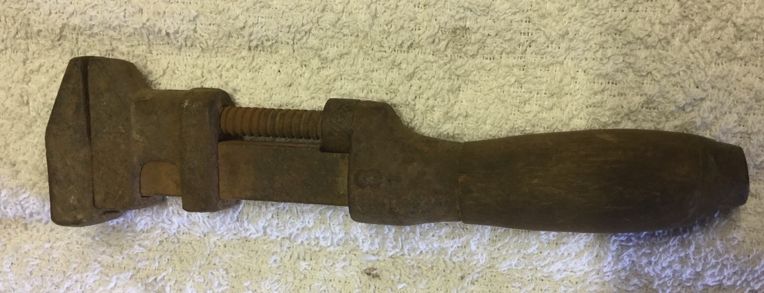 Vintage Monkey Wrench Wood Handle