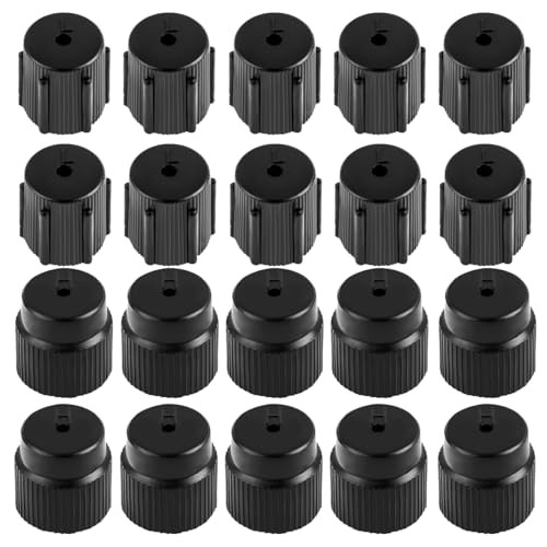 Car AC Service Valve Cap Kit, High 16mm Pressure & Low 13mm Pressure 20PCS