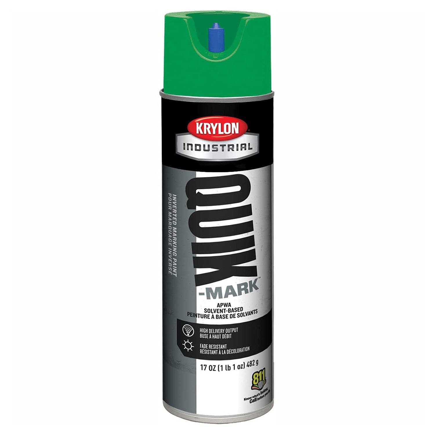 Krylon Industrial Quik-Mark Sb Inverted Marking Paint Apwa Green - Lot of 12